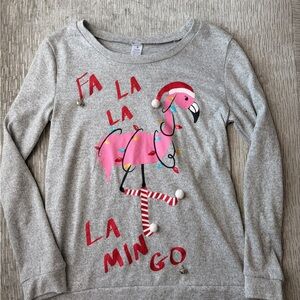Gray Flamingo Holiday Sweater